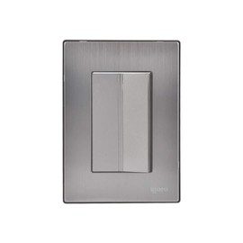 iGoto INOX1005 con 1 apagador sencillo de 3 módulos, Acero Inoxidable, Color Plata