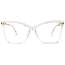 Zeelool Stylish Oversized Butterfly Blue Light Blocking Glasses for Women Isaebella FP0044-06 Crystal