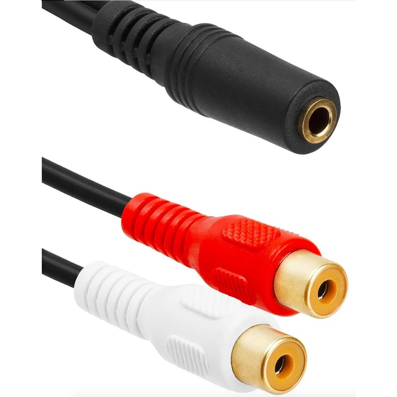innov8 3.5mm AUX Female to Dual RCA Female Phono Stereo