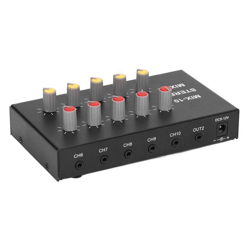 10 Channel Audio Mixer with 3.5mm Jack 10 Input 2