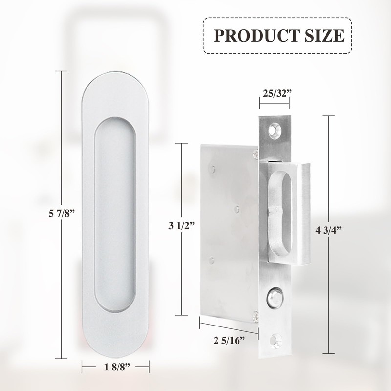 Fihatokus Pocket Door Handles and Edge Pull,6 inch Oval Recessed