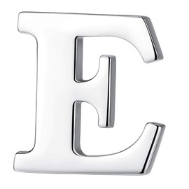 HONEY BEAR 1pc Alphabet Letters A to Z Collar Brooch Label Pins Badge for Mens' Suit/Women's Shirt for Business Gift,Silver E 0.59in