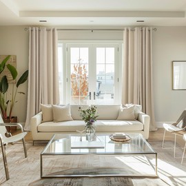 BGment Oatmeal Linen Curtains 84 Inch Length 2 Panels Set for Living Room, Sand Semi Sheer Drapes Light Filtering No See Through Window Treatments with Grommet for Bedroom, Each 52 Inch Wide