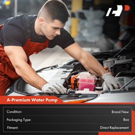 A-Premium Engine Water Pump with Gasket Compatible with Jeep Grand Cherokee 2016-2022 Grand Cherokee L 2021-2022 & Dodge Durango 2016-2021 V6 3.6L, Replace#4 893940AD, 68311108AA
