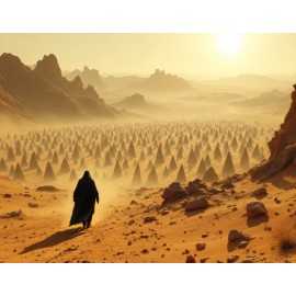 Figure Approaching a Spiked Field Nuclear Semiotics Waste Site Print 18 x 24 F