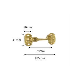 Japan Commerce Swivel Cabin Door Hook, Pull Lock, Brass, 3 inches, Quantity: 1 B-816