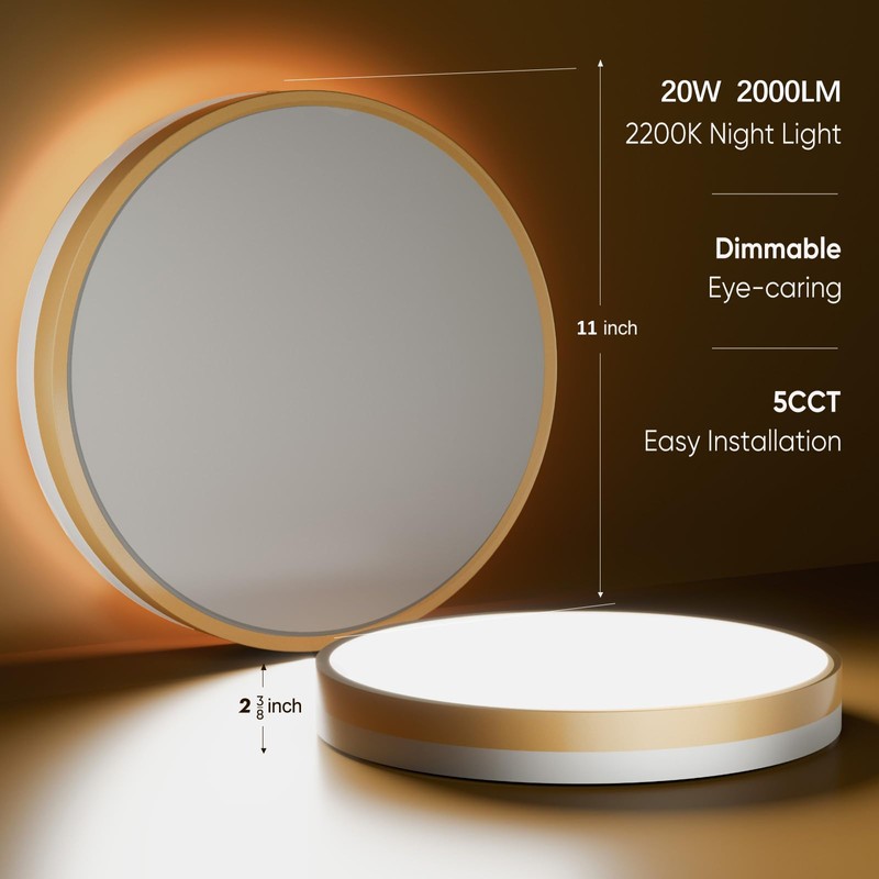 Lightania 11 Inch Flush Mount Ceiling Light with Remote Control