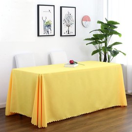 CIEEIN CIEHT Polyester Home Tablecloths Rectangular Table cloth Tablecover Wedding Party Outdoors Table Covers Simple Gold Yellow 120 * 160cm