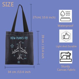 How Planes Fly Gift Pilot Aviation Aerospace Engineer Gift Airplane Gift Future Pilot Gift Aircraft Tote Bag (HOW PLANES FLY UK)
