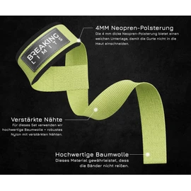 Breaking Limits Lifting Straps & Wrist Wraps for Strength Training, Weightlifting, Bodybuilding, Fitness, Powerlifting - Lifting Straps & Wrist Wraps