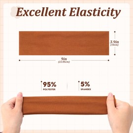 AWAYTR 6Pcs Wide Headbands for Women Non Slip Soft Elastic Hair Bands for Women's Hair for Workout Sports (Solid Color, Standard)