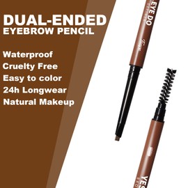 YES.EYE DO Eyebrow Makeup Kit for Beginners, Clear Eyebrow Setting gel Stronghold and Ultra Precise Eyebrow Pen with Spoolie Brush for Brows Defining Filling Shaping, Waterproof, Longlasting, Taupe