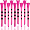 Pink Golf Tees 5 Prong with Black Stripe Bulk 100