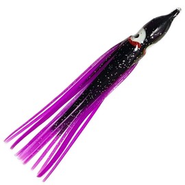 Purple Black Hoochie Skirts 3-1/2" – Squid Skirts & Trolling Lures for Saltwater & Freshwater Fishing – Soft Plastic Fishing Tackle (Pack of 40)