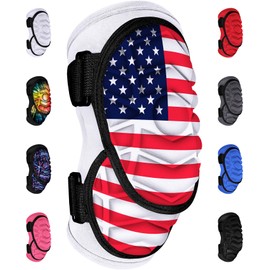Exxact Sports Defender Plus Softball Elbow Guard Baseball, Batters Baseball Elbow Guard Youth & Adult with Adjustable Straps - (USA Flag, ASM)