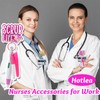 Hotlea Funny Nurse Badge Reel with Pen Set RN LPN