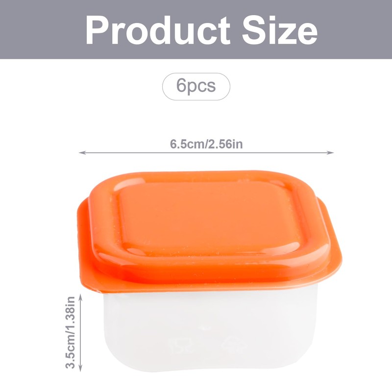 Rumyve 6pcs Mini Storage Boxes,Plastic Food Storage Containers,Rectangular Small Pots