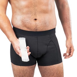 MoliCare Men - Invisible Absorbent Washable Incontinence Pants with X-Change Pads for Extra Protection, Pads Discreetly Hidden in Inner Pocket, Size L, Washable at 60° C, Black