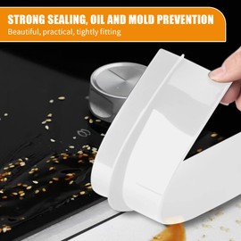 Pack of 2 Worktop Connecting Rail for Kitchens, Kitchen Top, Worktop Gap Filler, Joint Strip Worktop, End Strip, Kitchen Worktop Sealing Tape (White, 25 Inches)