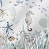 AIBIIN 180x180cm Ocean Shower Curtain Under The Sea Theme Starfish