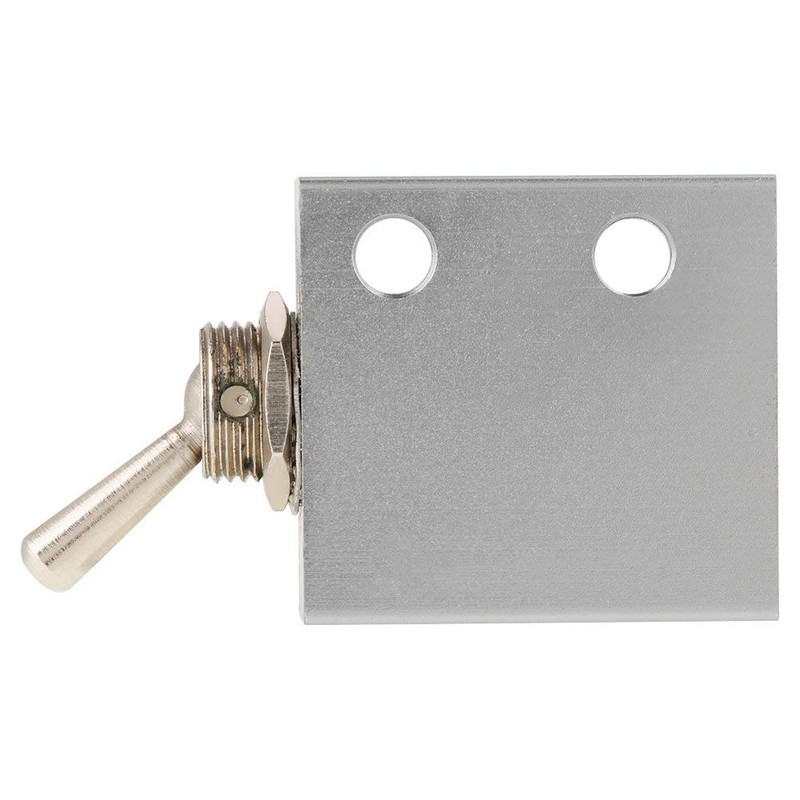 Hilitand Toggle Switch Valve, 3 Position 2 Port, Metal, Silver,