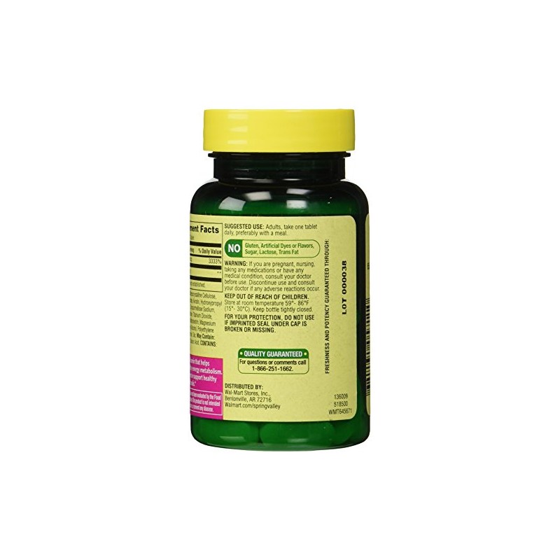Spring Valley 10000mcg Biotin with 100mg Keratin Dietary Supplement, 60