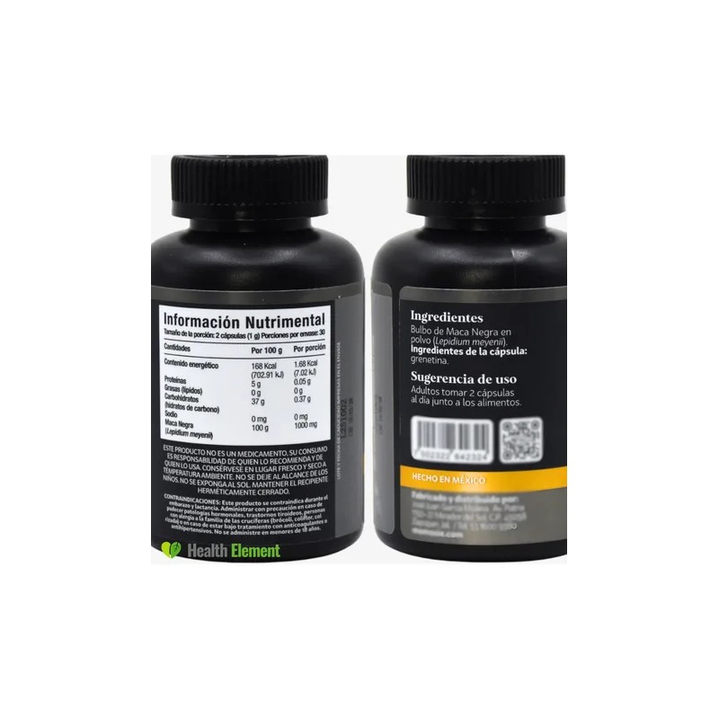 Maca Negra Peruana Organica | 1000 Mg | Vitalidad