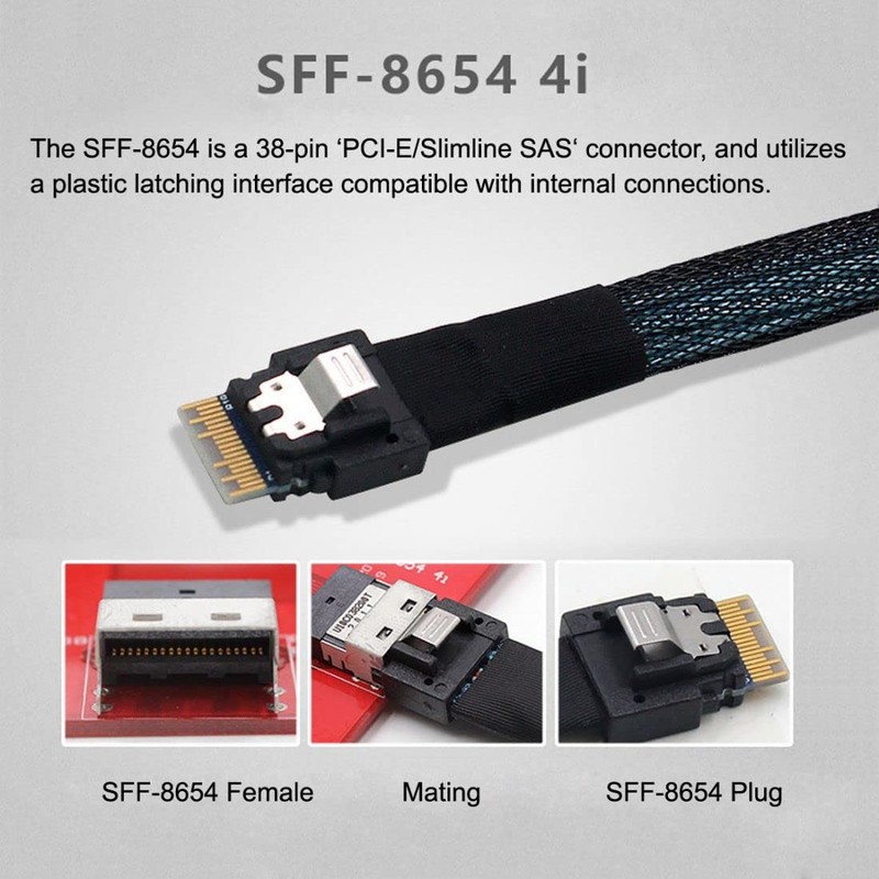 chenyang CY SFF-8611 to SFF-8654 Cable, OcuLink PCIe PCI-Express SFF-8611