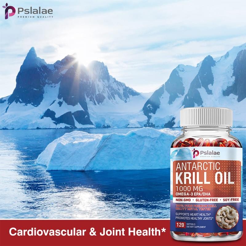 Pslalae Antarctic Krill Oil 1000 mg with Omega-3s EPA, DHA,