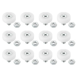 PATIKIL 19mm Drawer Rollers, 12 Pack Plastic Drawer Pulley Replacement Wheels Bearing Small Pulley with Nuts