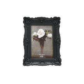 CISOO 4x6 Vintage Picture Frame Antique Ornate Black Photo Frame, for Table Top and Wall Display, Decorative Floral Design Retro Home Decor, Photo Gallery Art
