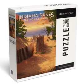 Lantern Press 1000 Piece Jigsaw Puzzle, Indiana Dunes National Park, Indiana, Oil Painting