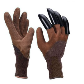 Azumi Shoji Gardening Gloves, Brown, Garden Gloves, Protective Gloves with Claws, Gardening Gloves, Waterproof, Field Digging, Gardening Gloves, Work Gloves, Weeding, Anti-Slip, Rubber, Digging and