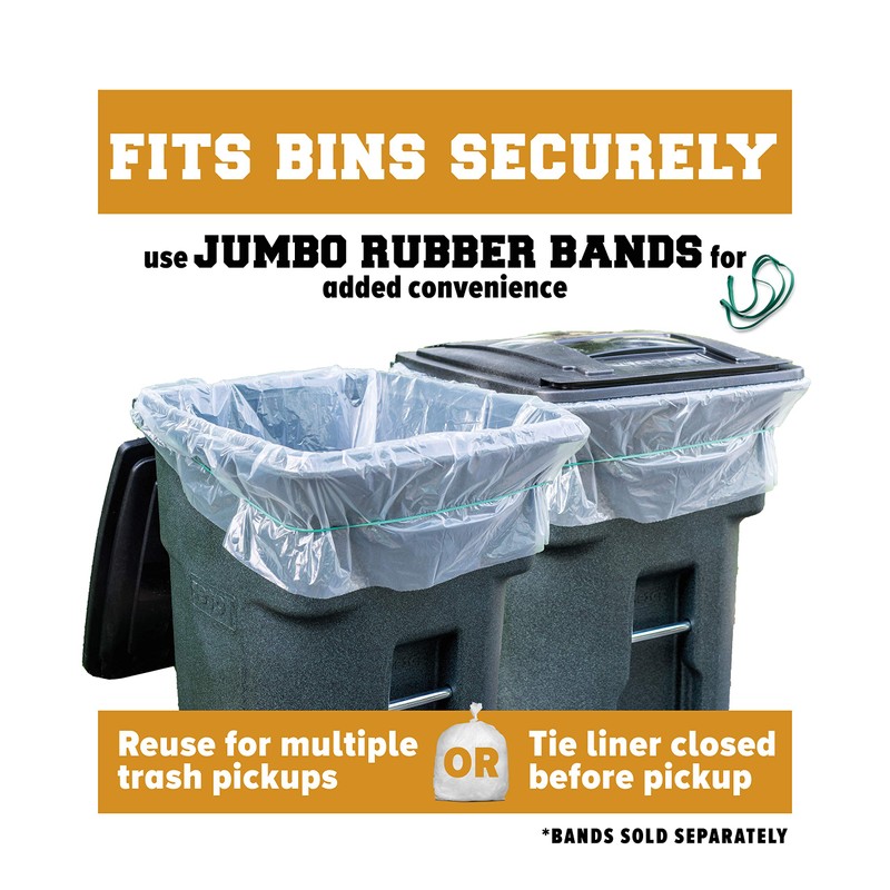 Plasticplace 95-96 gallon Garbage Can Liners │ 2 Mil │