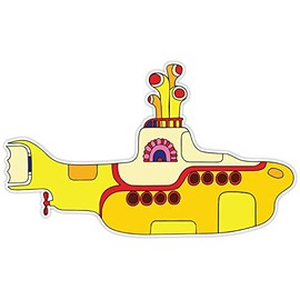 MFX Design Yellow Submarine Laptop Sticker Decal Bumper Sticker Decal Toolbox Sticker Decal Vinyl - Made in USA 4.5 in. x 2.5 in.