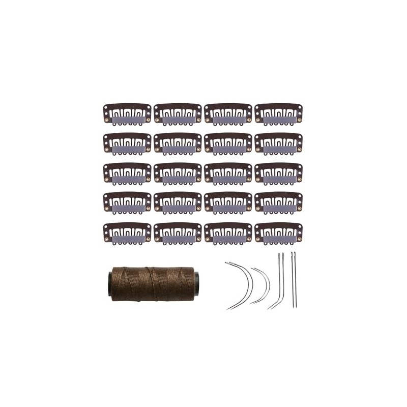 20 Pieces Hair Extensions Clips 32mm U-Shape Snap Clips with