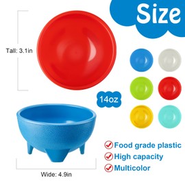 Set of 24 Salsa Bowls for Party Multi Color Plastic Salsa Guacamole Bowls 13.5 oz Mexican Dip Bowls Salsa Serving for Dipping Sauces Guacamole Nuts Candy Taco Party Bar, Dishwasher Safe
