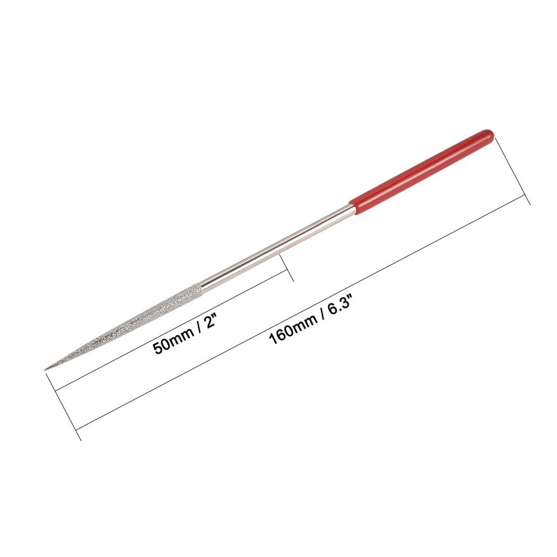 Sourcingmap 4mm x 160mm Round Diamond Needle File 150 Grit