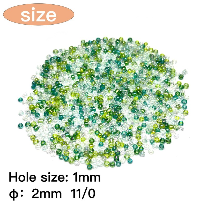 2100Pcs Glass Beads 2mm Round Seed Beads for Jewelry Making