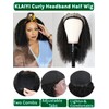 KLAIYI Afro Kinky Curly 3/4 Half Wig Human Hair Glueless