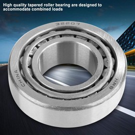 35 mm x 72 mm x 24.25 mm Tapered Roller Bearing, 32207 Bearing Steel Single Row High Speed Tapered Roller Bearing Cone Set Widely Used in Automotive, Rolling Mills and Mining