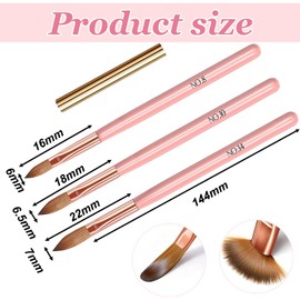 3-Piece Acrylic Nail Brush Set for Powder & Art - Professional Nail Brushes, for Nail Artists, Beginners, and Nail Art Enthusiasts