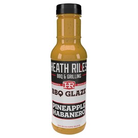 Heath Riles BBQ Pineapple Habanero BBQ Glaze – Spicy Rib Glaze with Sweet Pineapple, Rib Sauce for Pork, Chicken or Ham – 80+ BBQ Championships, 12 oz
