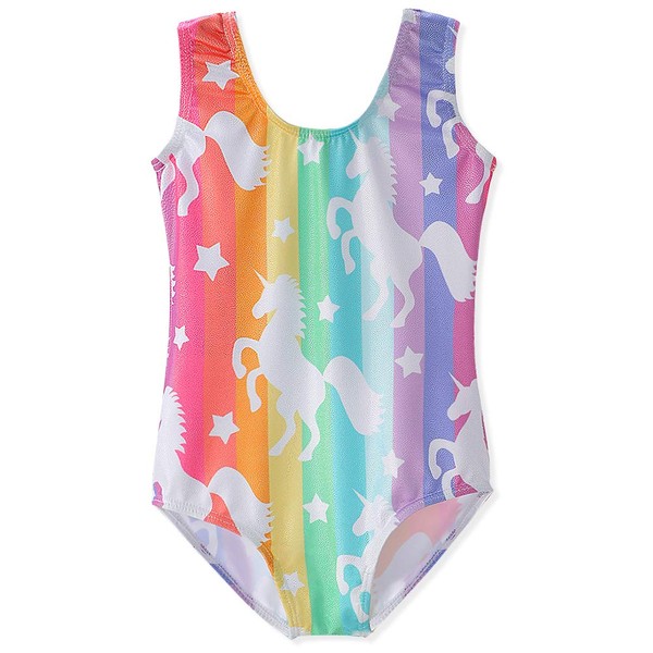 Gymnastics Leotards for Girls 4t 5t Unicorn Rainbow Girl Shiny Unitards
