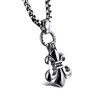 EUROKOHAKU Fleur-de-lis Crest Pendant, Lily, Men's, Silver Color, Surgical Stainless