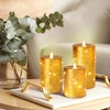 Da by Gold Flameless Candle, Battery-Powered Candle with Recessed String