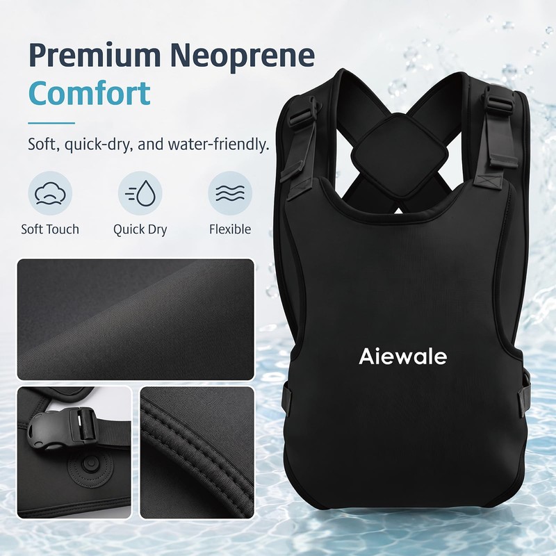 Water Baby Carrier, Quick-Dry Neoprene Infant Sling,Black