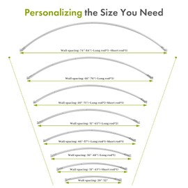 AmazerBath 20-84 Inches Arched Curved Shower Curtain Rod, Heavy Duty Shower Rod Rust Proof Bathroom Curtain Rod, Adjustable Telescoping Design Easy Segmented Installation, Need to Drill, Nickel