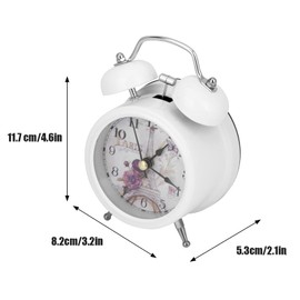 TOPINCN Wecker Metall mit Lichter Funkelnde Glocke Mini Kleiner Stumm Digitaler Wecker Für Schlafzimmer Student(Weiß)