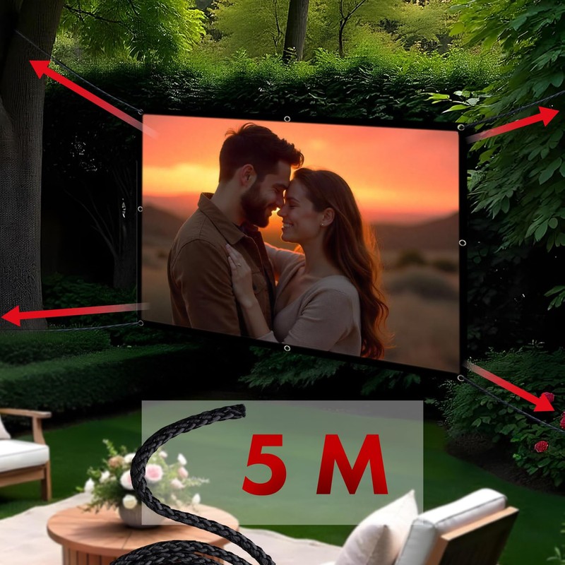 Maclean Portable Projection Screen - High-Quality Polyester Screen with 25